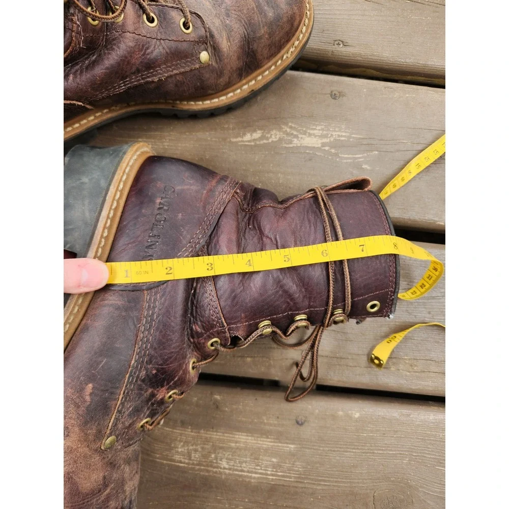 Carolina 1821 Logger Boots Dark Brown Leather Steel Toe Work Mens 11.5 2E Wide‎